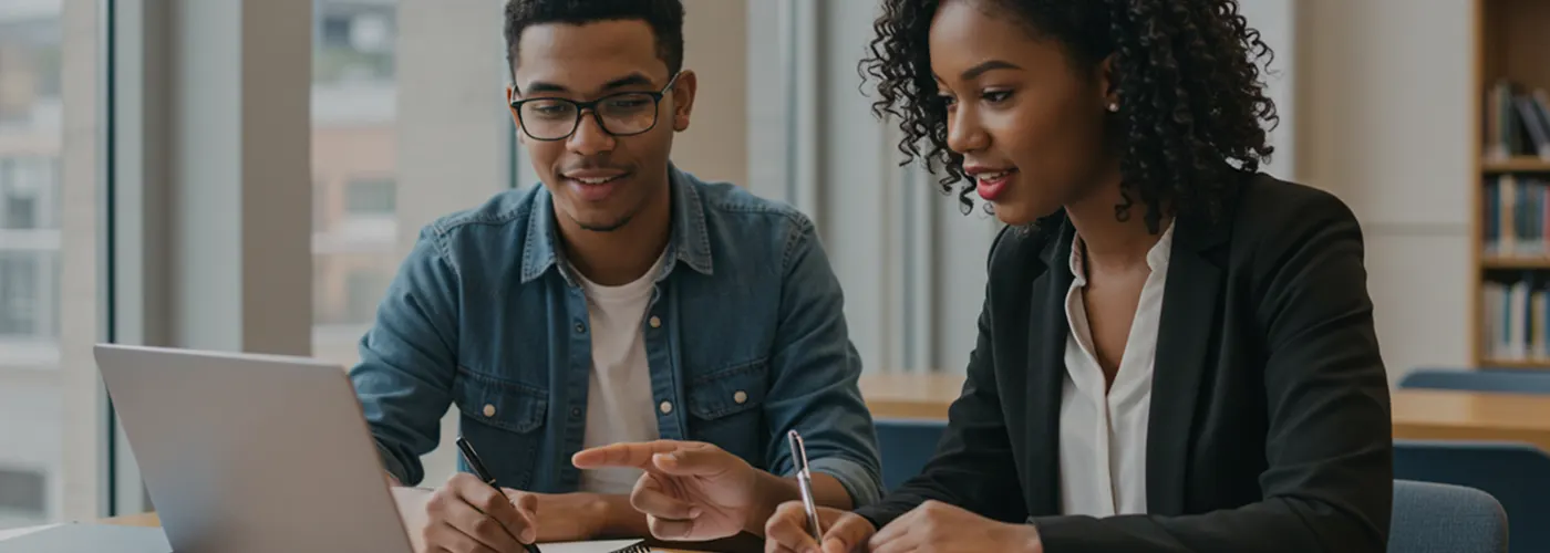 students collaborating