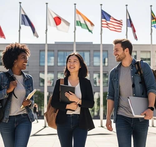 Learner studying with a laptop and notebook