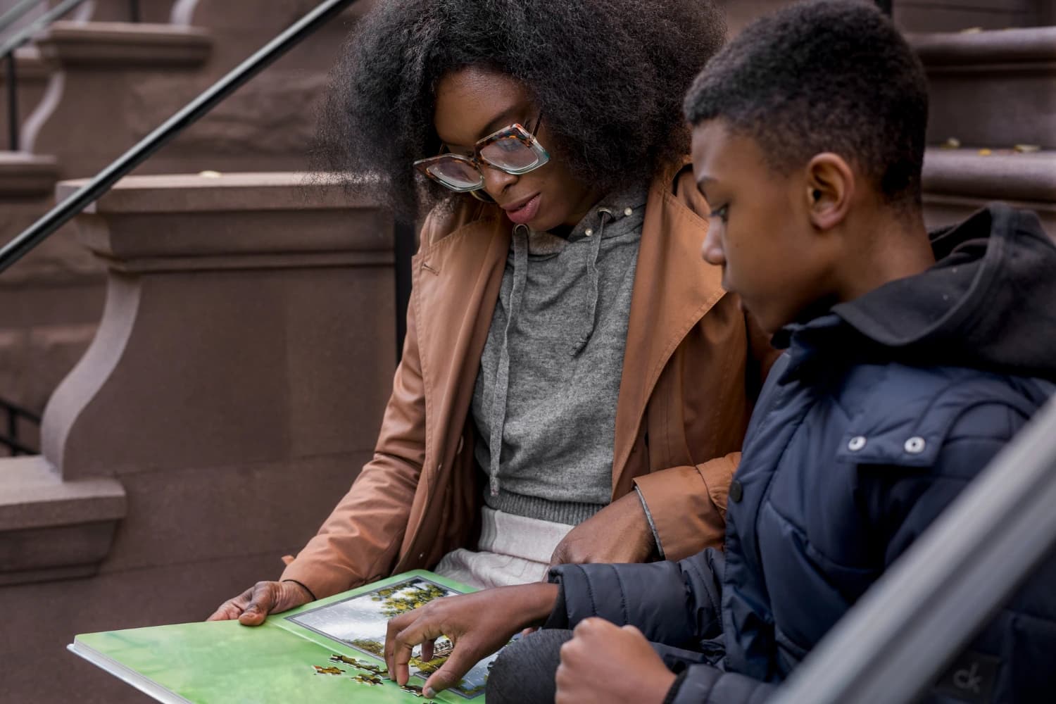 Tutor guiding a student